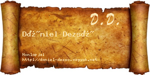 Dániel Dezső névjegykártya
